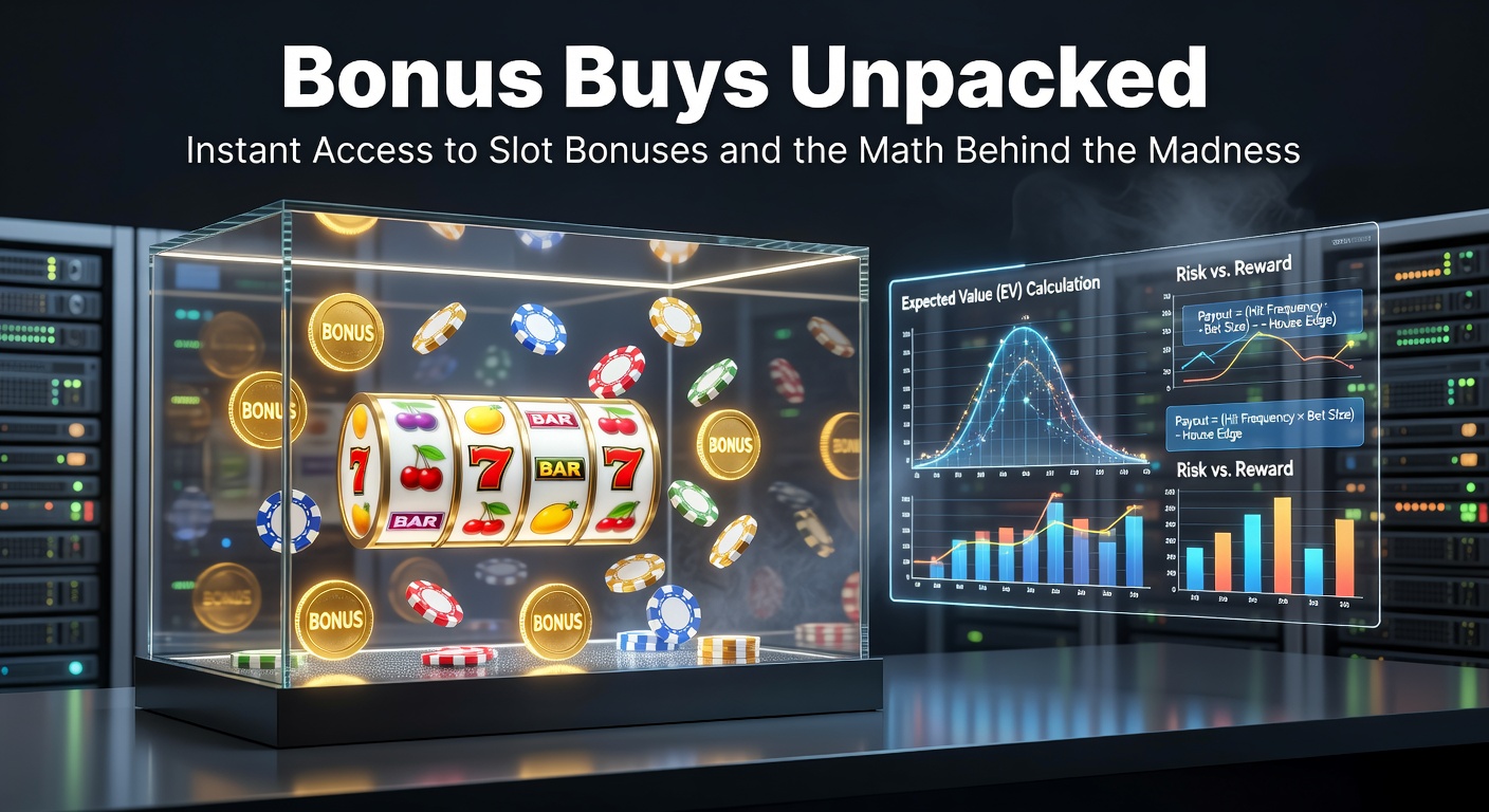Vibrant slot machine screen showing a bonus buy button with exploding symbols and jackpot counters