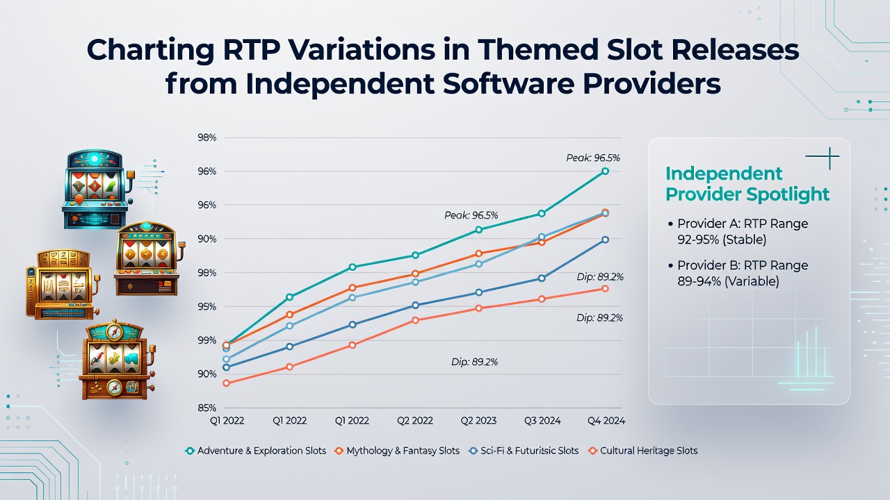 Infographic comparing RTP ranges across different slot themes from independent software providers, highlighting 2026 trends