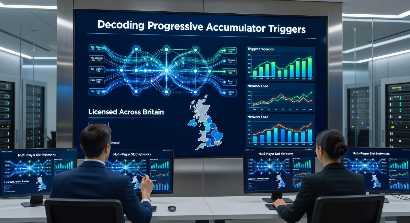 Central server dashboard displaying real-time progressive accumulator values and trigger status across multiple slot terminals