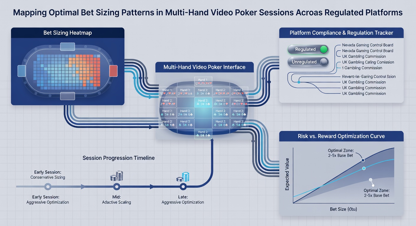 Graph showing bet progression trends during extended multi-hand video poker play on licensed sites
