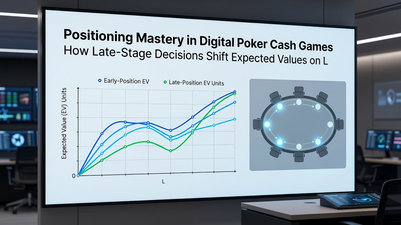 Analytical dashboard displaying expected value metrics for poker positions on digital cash game tables