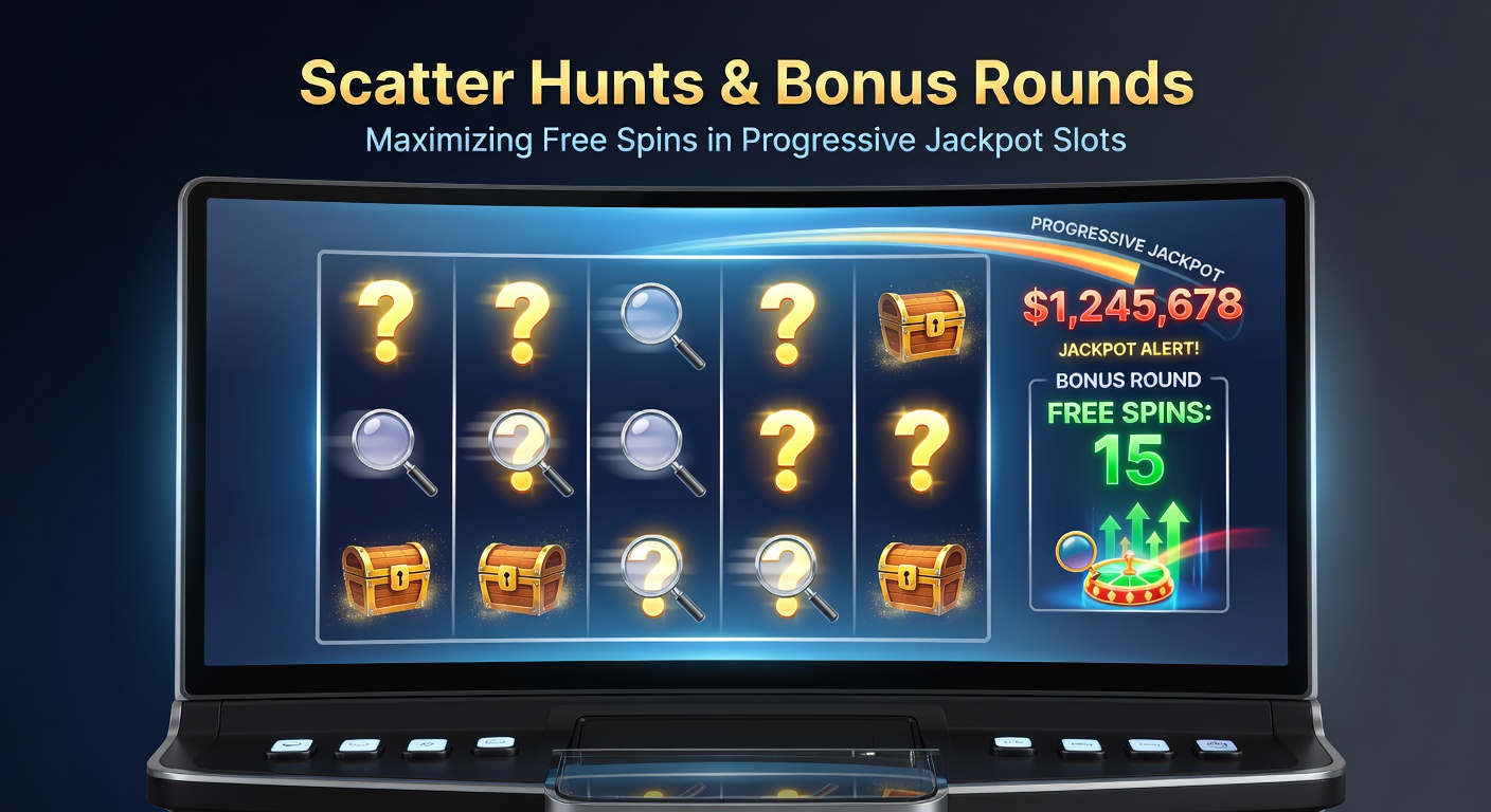 Dynamic close-up of a progressive slot bonus wheel spinning toward free spins and jackpot tiers, with scatter icons glowing on the reels
