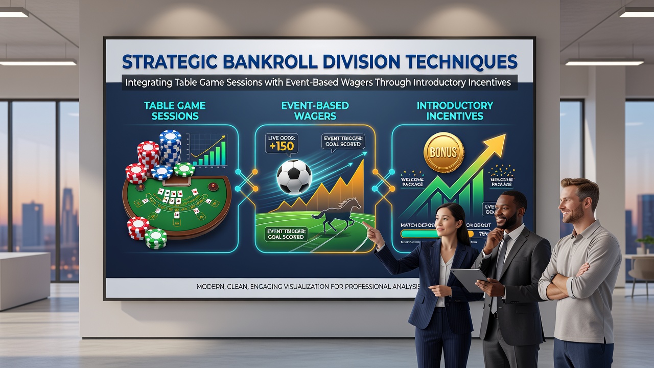 Bankroll division chart showing allocation between table games and event wagers