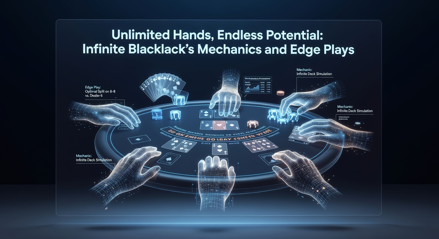 Close-up of Infinite Blackjack interface displaying side bets like 21+3 and player hand options during a live round